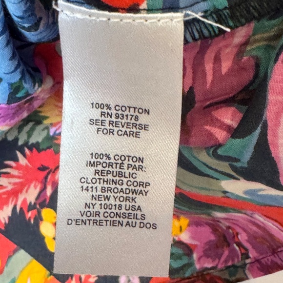 Chelsea & Theodore Vibrant Floral Sleeveless Ruffle Tie Neck Blouse, EUC, Sz L - Picture 5 of 6